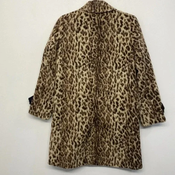 J. Crew Animal Trench Coat Double Leopard 00 Wool Textured - Picture 8 of 13
